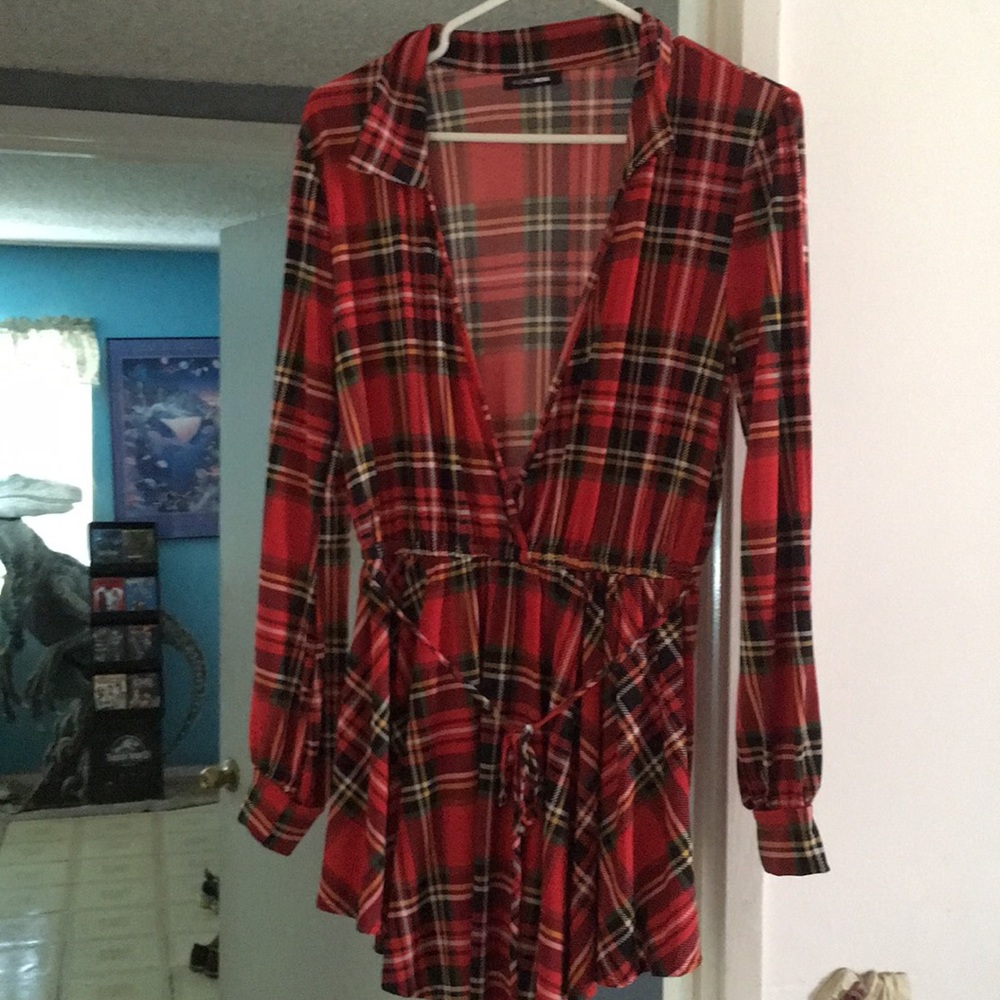 Fashion Nova . You Just Got Plaid Romper